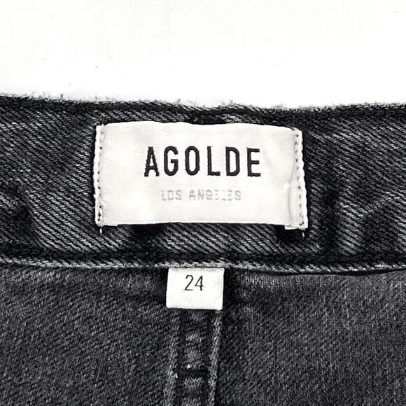 AGOLDE Criss Cross Straight Jeans Synchronize Black Gray Size 24 - Picture 4 of 6